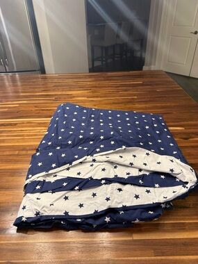 Pottery Barn Kids Navy and White Star Duvet Cover
